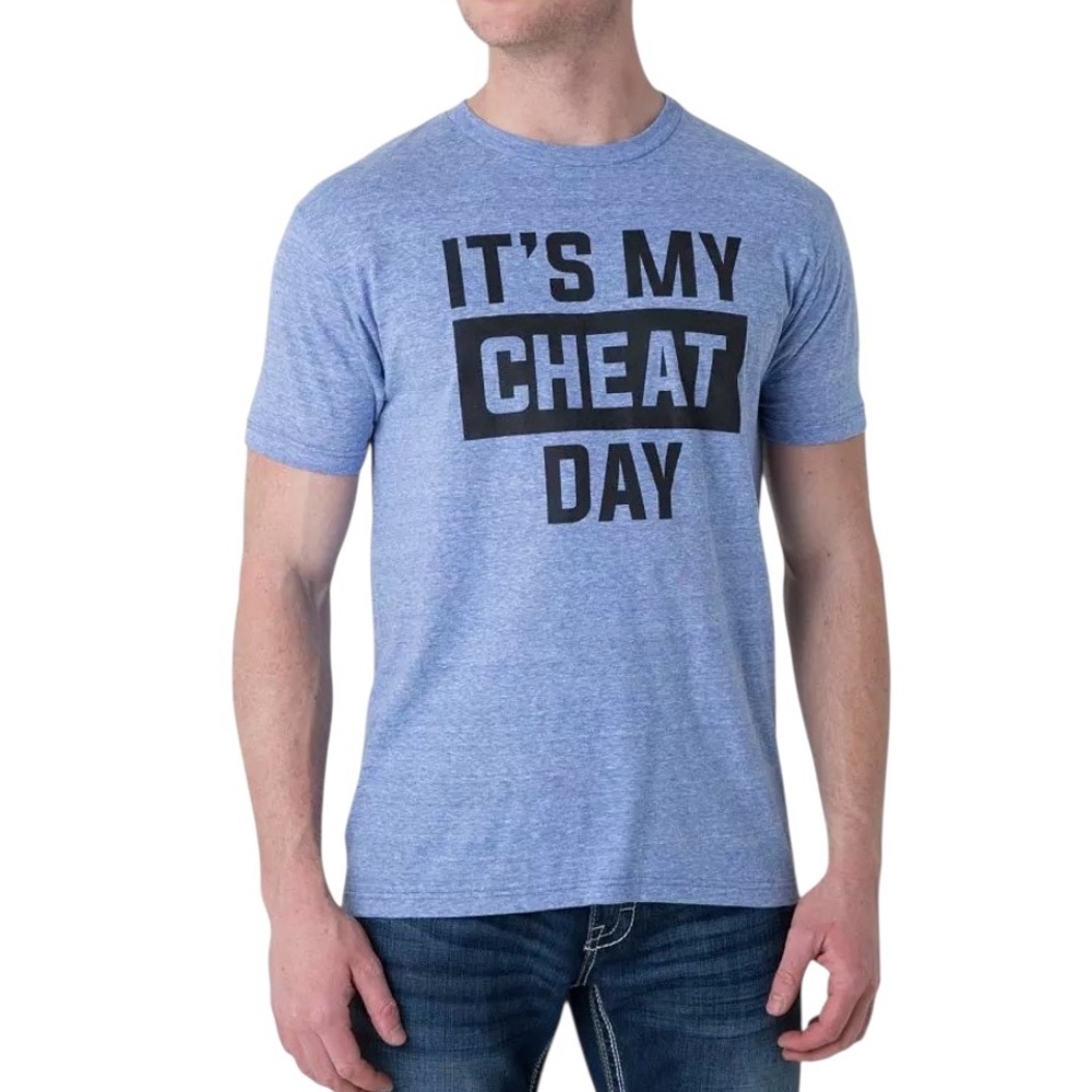 Bowery Supply It's My Cheat Day Blue T-Shirt Size L